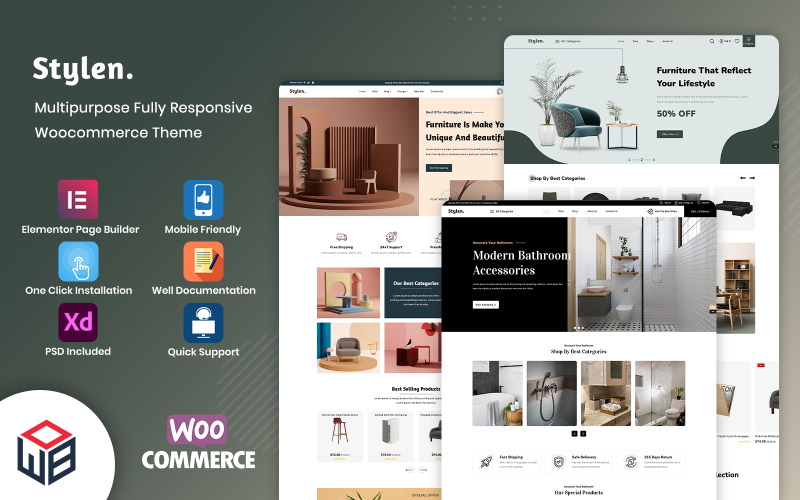 风格-家具和室内WordPress woocommerce模板