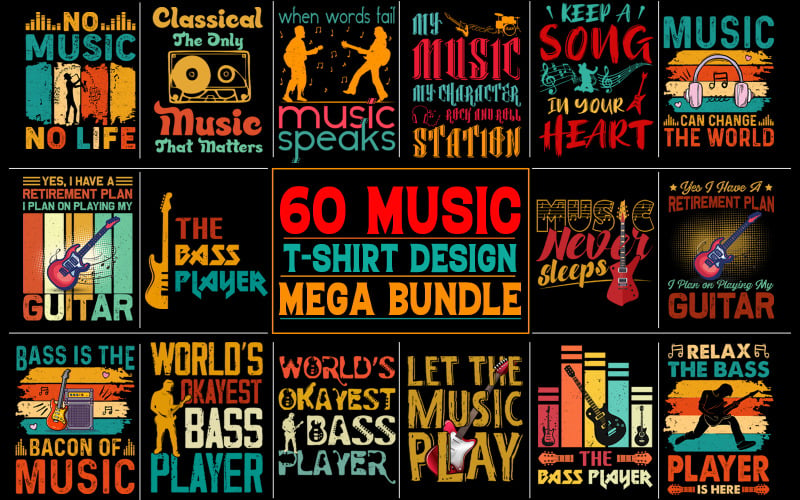 Design hudebního trička Bundle-trendy design hudebního trička