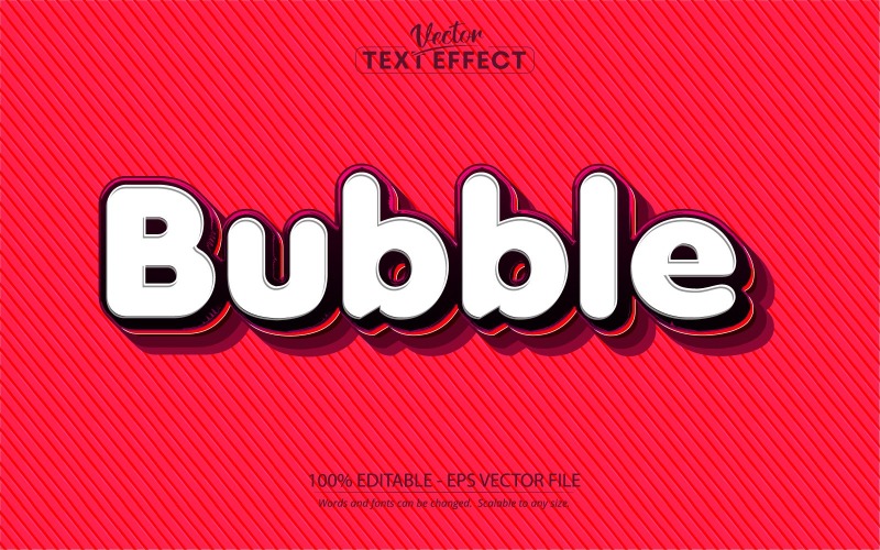 气泡-可编辑的文字效果，漫画和卡通文字风格，图形插图