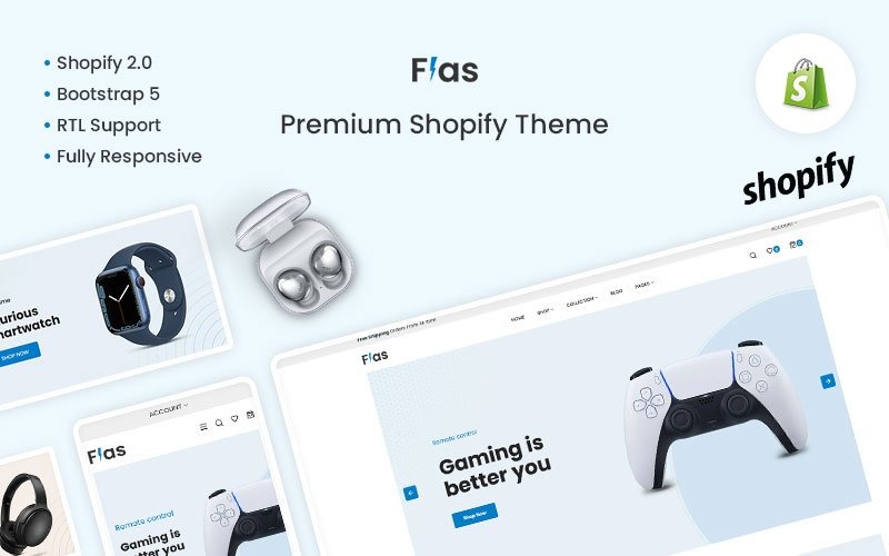 Flas -响应Shopify主题的电子产品和小工具