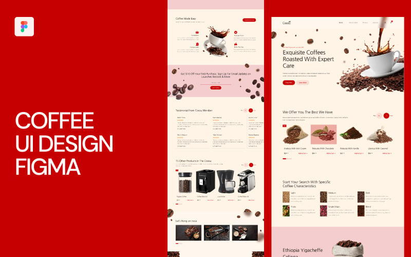 Kaffe UI Design Figma mall