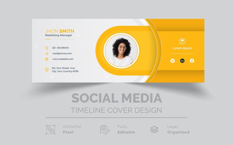 Modèle de signature d'e-mail d'entreprise ou couverture de médias sociaux de pied de page d'e-mail