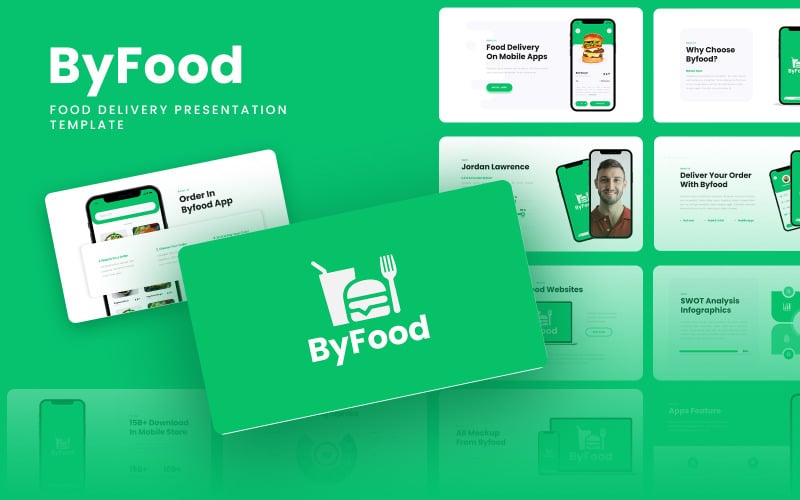 Byfood -食品配送移动应用程序 & SAAS谷歌幻灯片模板