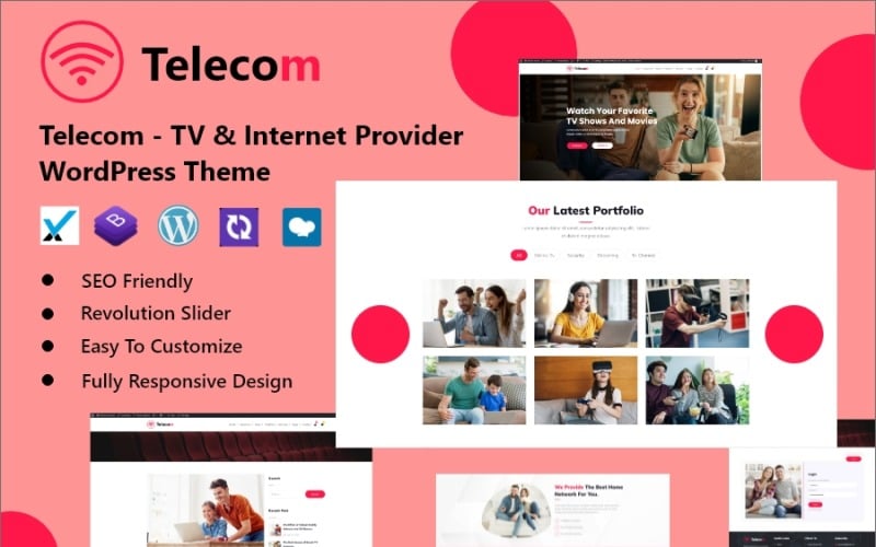 Telecom - téma WordPress pro poskytovatele TV a internetu