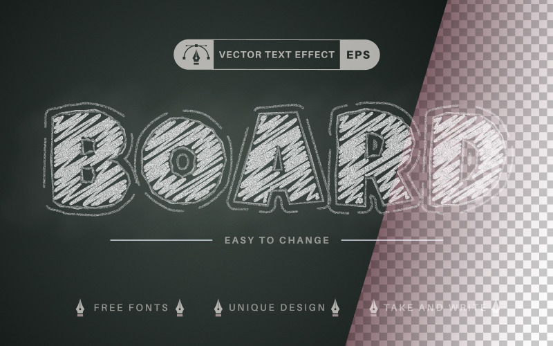 Chalk Hatching - Editable Text Effect, Font Style, Design Illustration
