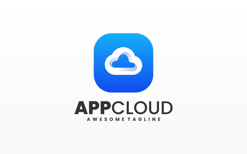 Diseño de logotipo simple de nube de aplicaciones