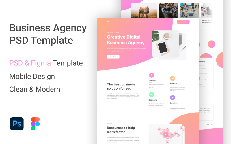 Mew - Plantilla PSD para agencia de negocios