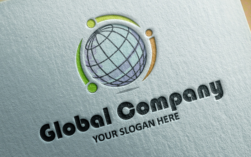 Modèle de logo d'entreprise mondiale.