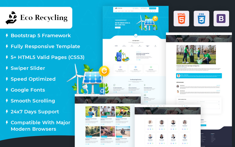 Eco-recycling HTML-sjabloon