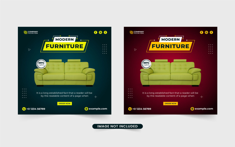 Furniture sale social media post vector