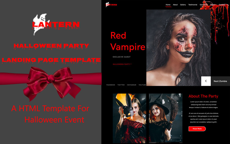 Lámpás – Halloween esemény és party nyitóoldal sablonja