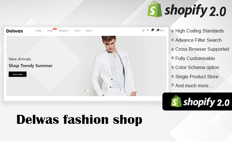 Многоцелевая тема Delwas Fashion для Shopify