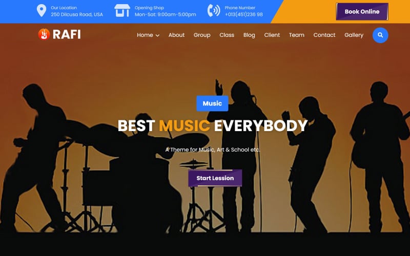 Rafi – Zeneiskola nyitóoldalának HTML5 sablonja