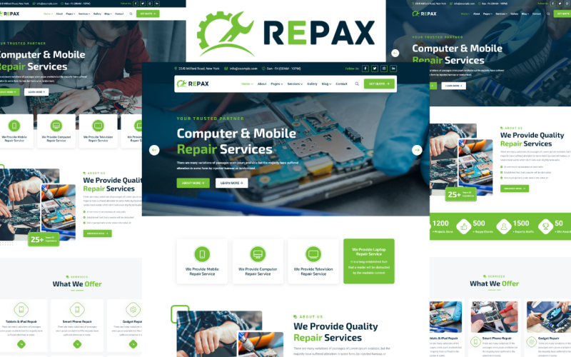 Repax -电脑和移动修复HTML5模板