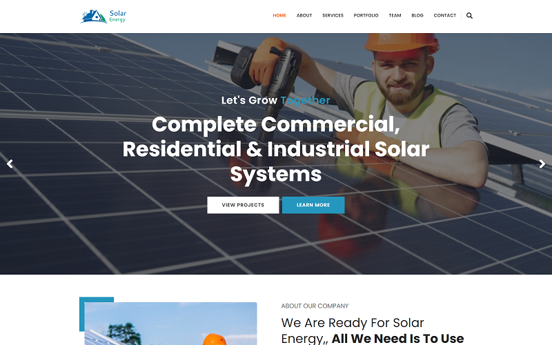 Solar Wind Energy HTML webhelysablon