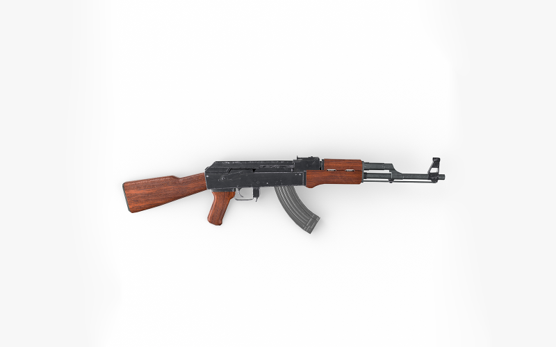 AK47卡拉什尼科夫游戏准备低聚3D模型