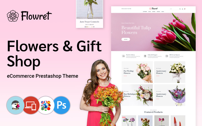 Flowret - Geschenken, bloemen en feesten PrestaShop-thema's