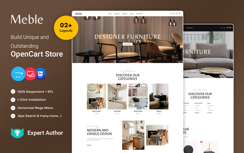 Meble - Tema responsivo para móveis, decoração e interiores OpenCart