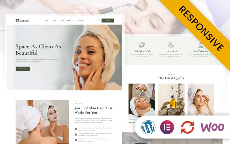 Skinfair -皮肤护理，水疗和美容元素的WordPress主题
