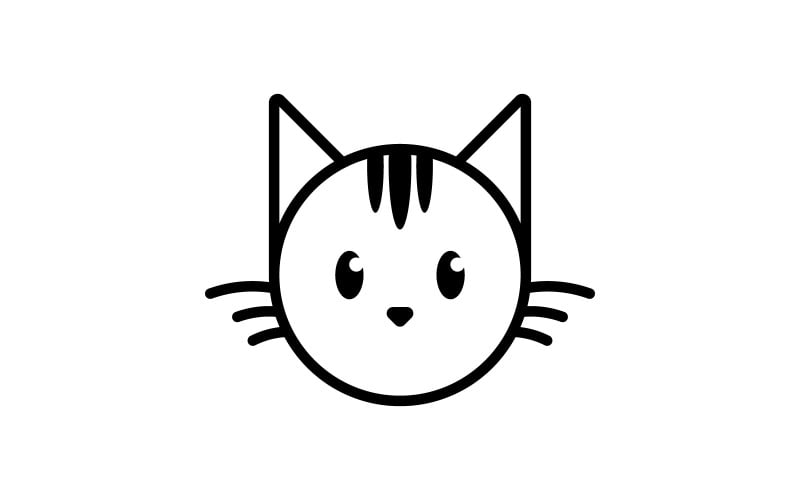 可爱的猫头卡通标志猫头好猫护理相关产品V3