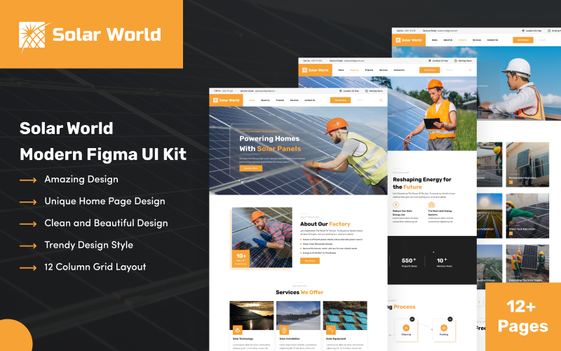 Solar World - Renewable Green Energy Figma UI Template