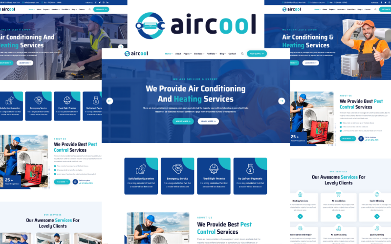 Aircool - HTML5-Vorlage für Klima- und Heizungsservices