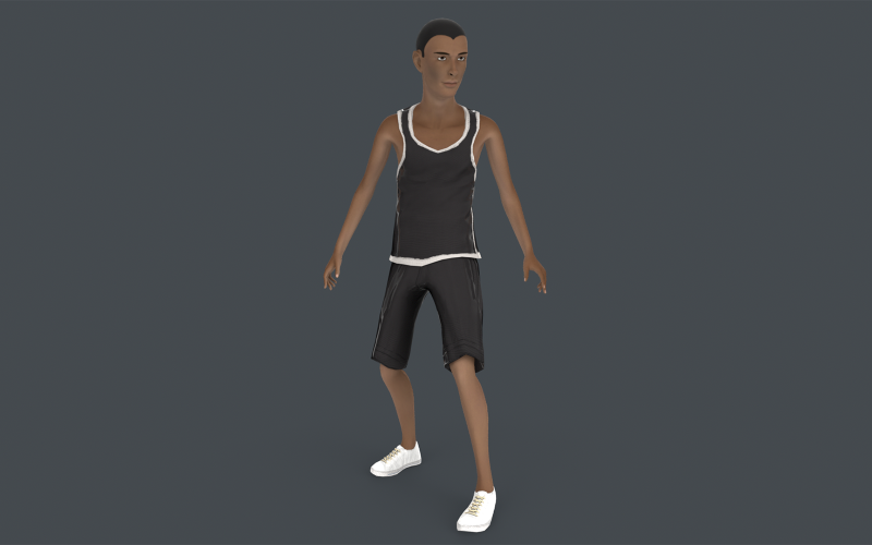 Arthur Young Rigged Low-poly 3D-model