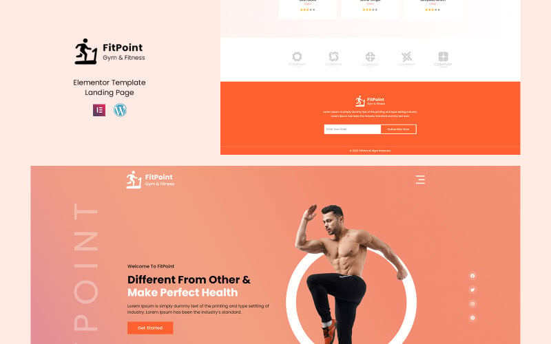 FitPoint -健身房和健身元素登陆页面模板