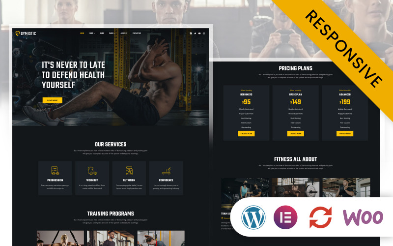 Gymistic - Gym Fitness Elementor WordPress Responsief Thema