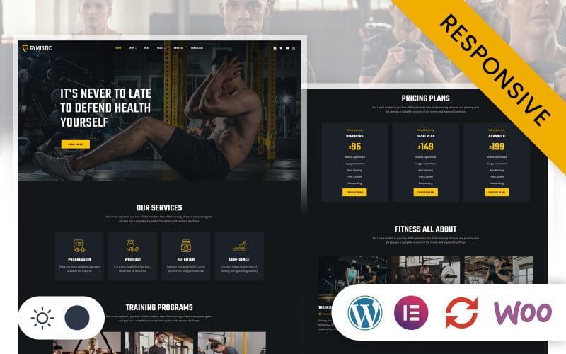 Gymistic - Siłownia Fitness Elementor WordPress Responsywny Motyw