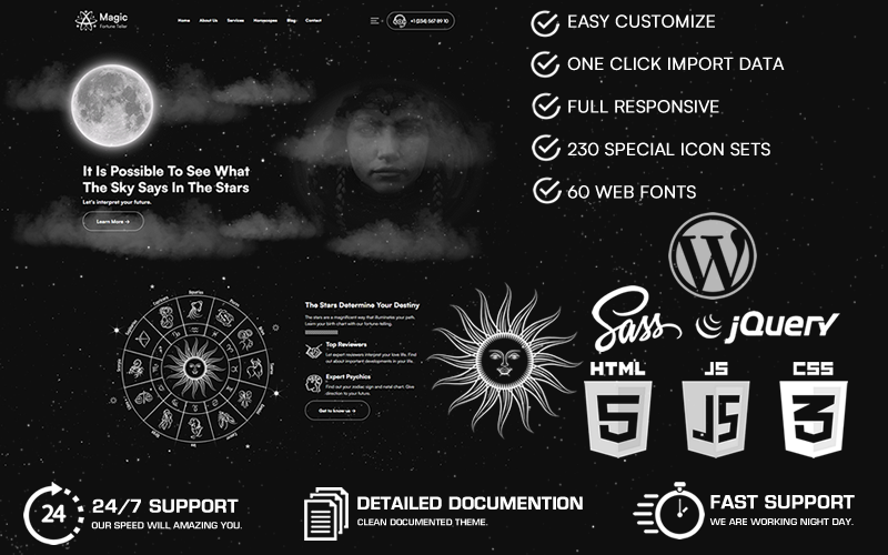 Magic - Tema de WordPress para adivinos, horóscopos y astronomía
