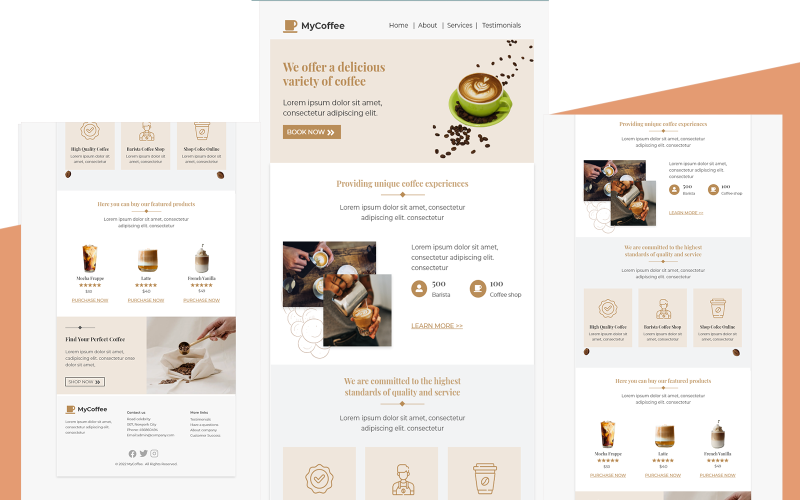 MyCoffee - Modèle d'e-mail de café polyvalent