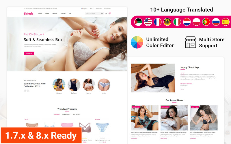 Skimsla - Tema responsivo para loja de lingerie de biquíni PrestaShop