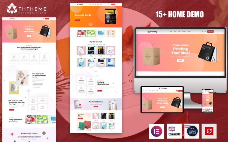 Utskrift – Elementor Print Shop WordPress-tema