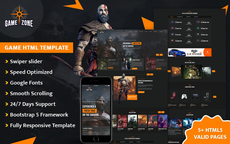 HTML-websitesjabloon voor gaming