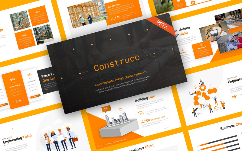 Construcc Construction PowerPoint-mall