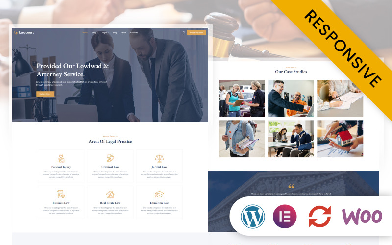 Lawcourt - Recht und Gerechtigkeit Elementor WordPress Responsive Theme