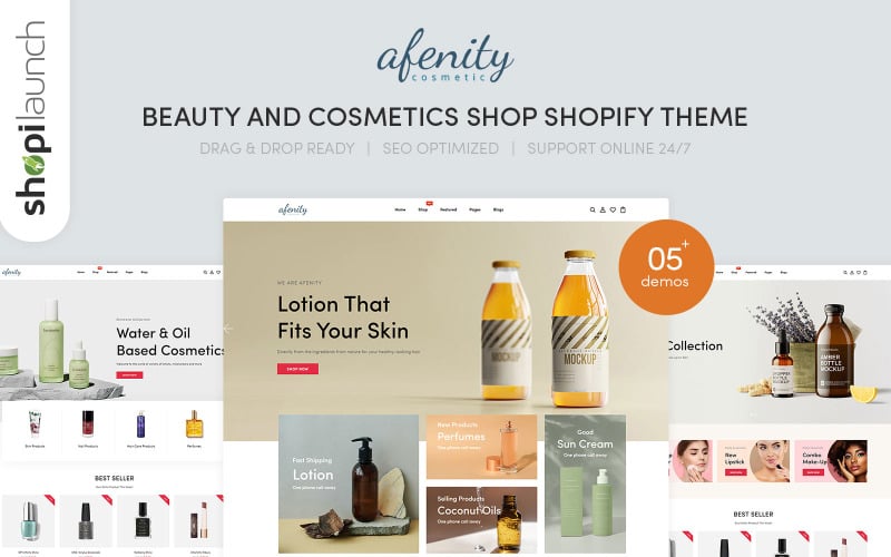 Afenity - Beauty & 化妆品响应Shopify主题