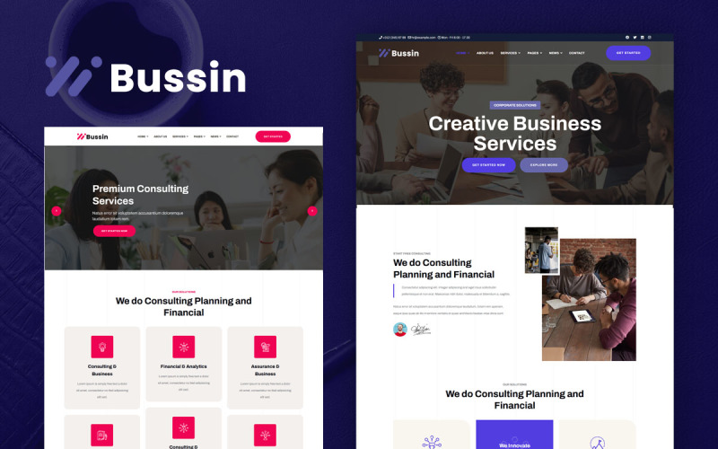 Bussin – багатоцільовий шаблон для бізнес-консалтингу Joomla 5