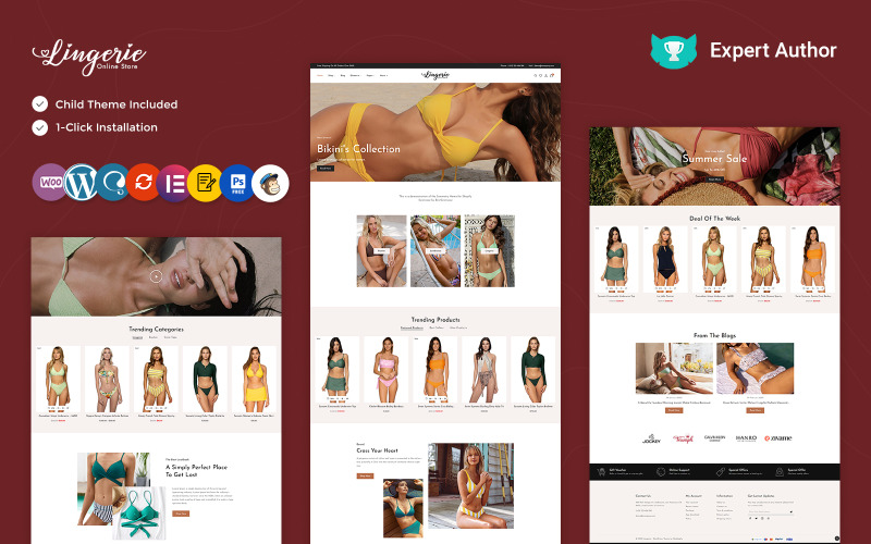 Lingerie - Lingerie, roupas femininas, shapewear, 海滩时尚和比基尼商店元素WooCommerce主题