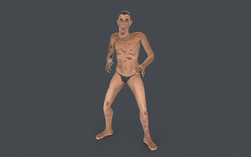 Biter Zombie Rigged Low-poly modèle 3D