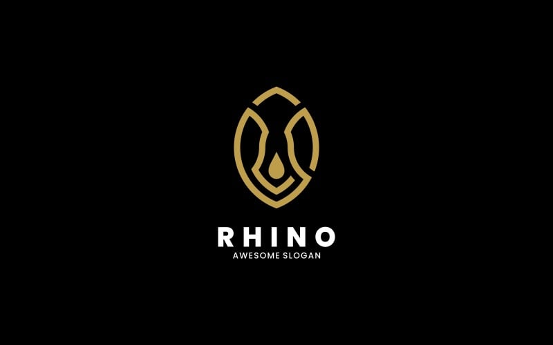 Estilo do logotipo Rhino Line Art