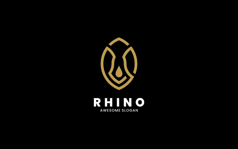 Rhino Line Art-logostijl