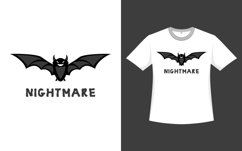 Halloween Nightmare Bat T-shirt Design