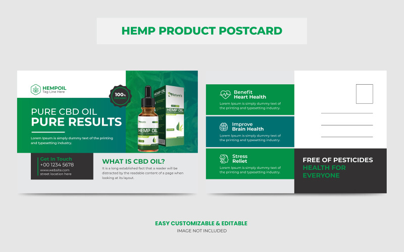 Hanf- oder CBD-Produktpostkarte