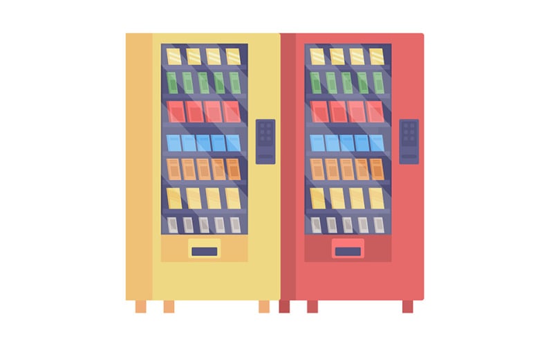 Vending machines semi flat color vector item