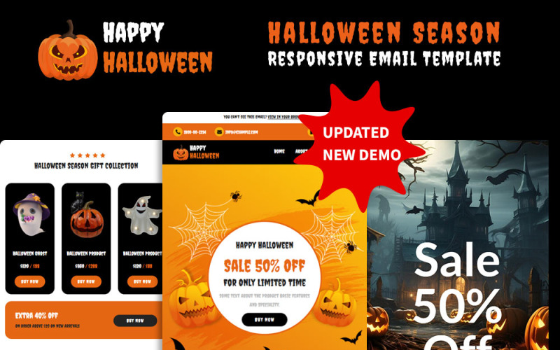 Halloween-Saison - Responsive Newsletter-Vorlage