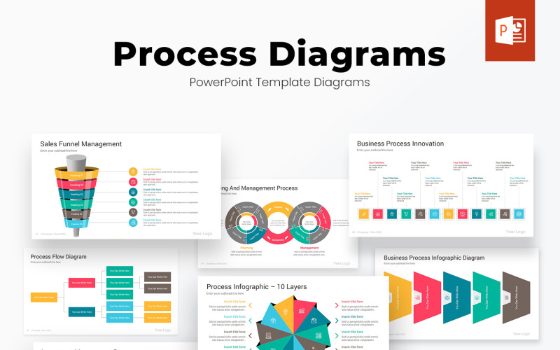 Süreç Diyagramları PowerPoint Şablon Tasarımı