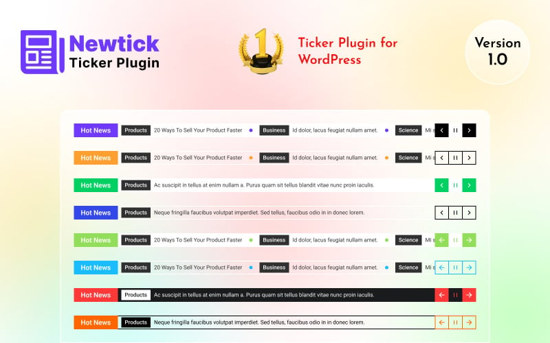 用于Sticky和侧边栏的Ticker WordPress插件