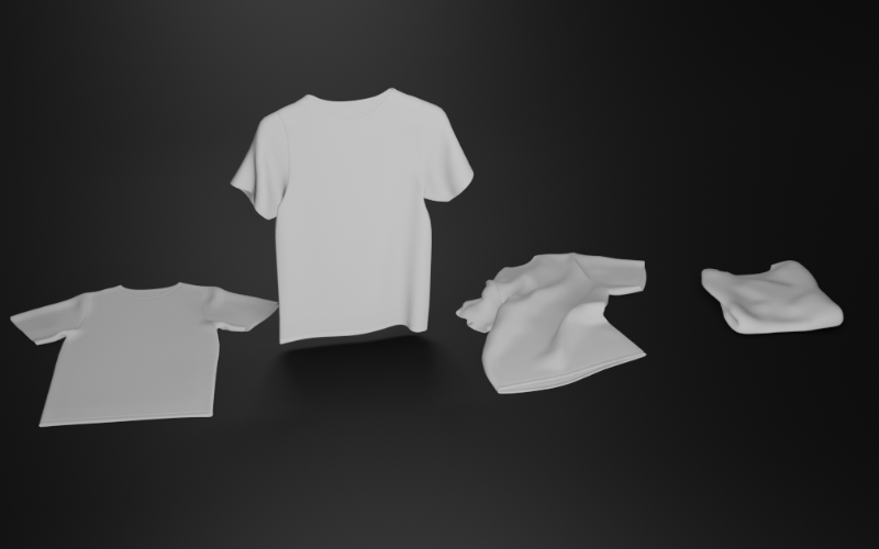 3D T-Shirt Set Model - gemaakt in blender